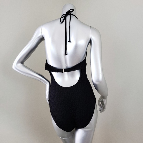 Apt 9 Large Crochet Black Lace Halter One Piece Swimsuit Large - Picture 3 of 3